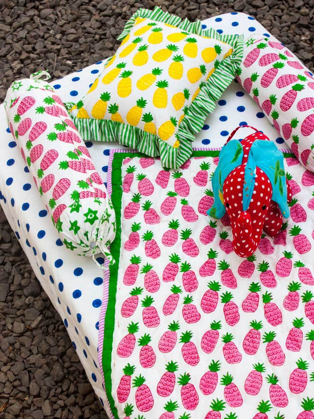 Polka Cotton Cot/Crib Fitted Sheet - Pinklay