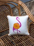 Flamingo Block Printed Cotton Cushion Cover - 12 Inch - Pinklay