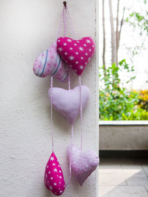 Five Heart Hanging Kids Room Decor - Pinklay