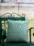 Lotus Jaal Block Printed Cotton Cushion Cover - 16 Inch - Pinklay