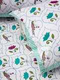 Lotus Jaal Block Printed Cotton Bedsheet - Pinklay