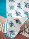 Mahtab Handblock Print Cotton Bath Towel - Pinklay