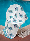 Mahtab Block Printed Waffle Bath Towel - Pinklay