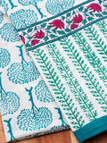 Mahtab Garden Block Printed Cotton Curtain - Pinklay