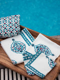 Mahtab Block Printed Waffle Bath Towel - Pinklay