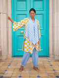 Mustard Fields Hand Block Print Waterfall Reversible Shrug - Pinklay