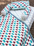 Vroom Vroom Cotton Cot/Crib Fitted Sheet - Pinklay