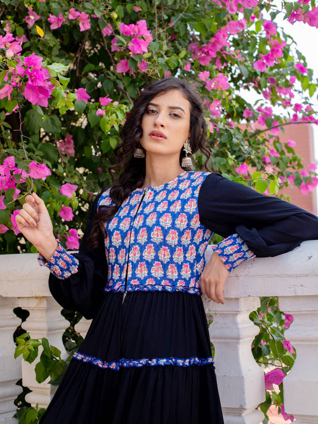 Noor Quilted Anarkali Jacket Dress - Pinklay
