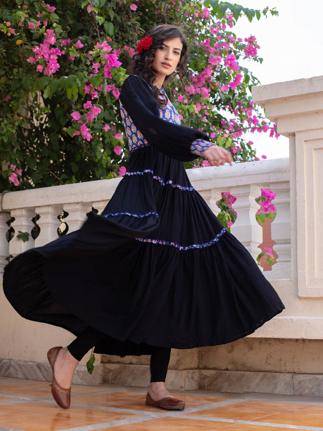 Noor Quilted Anarkali Jacket Dress - Pinklay