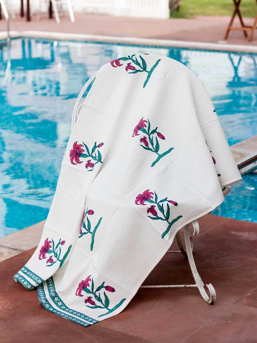Floral print bath towels best sale