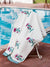 Onam Floral Block Printed Waffle Bath Towel - Pinklay