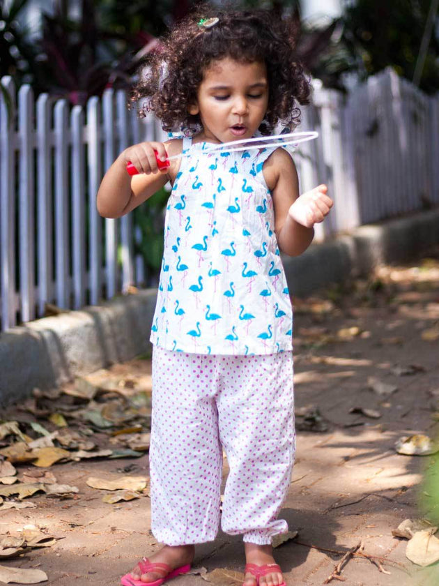 Pink Polka Organic Cotton Comfort Pants - Pinklay