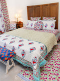 Pinar Block Printed Cotton Quilt - Pinklay