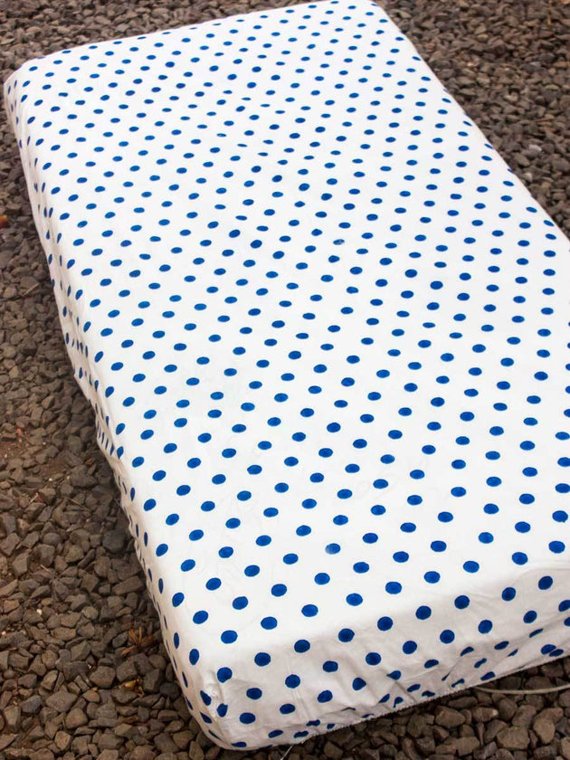 Polka Cotton Cot/Crib Fitted Sheet - Pinklay