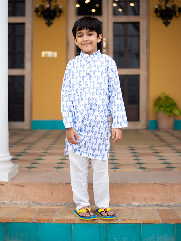 Seahorse Organic Cotton Long Kurta - Pinklay