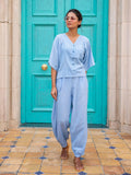 Evening Sky Cotton Slub Short Top - Pinklay