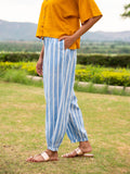 English Stripes Cotton Slub Lantern Pants - Pinklay