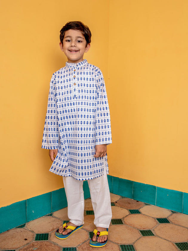 Indigo Love Organic Cotton Long Kurta - Pinklay