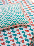 Vroom Vroom Organic Cotton Bedsheet - Pinklay