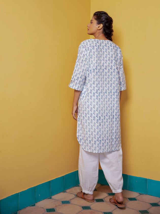 Wild Lily Cotton Kurta & Lantern Pants Set - Pinklay