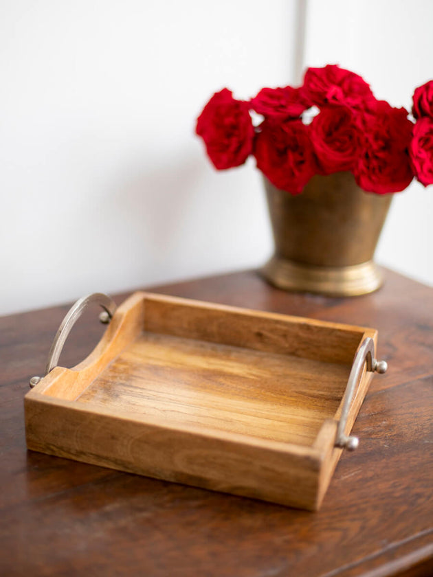 Amber Solid Wood Square Tray - Pinklay