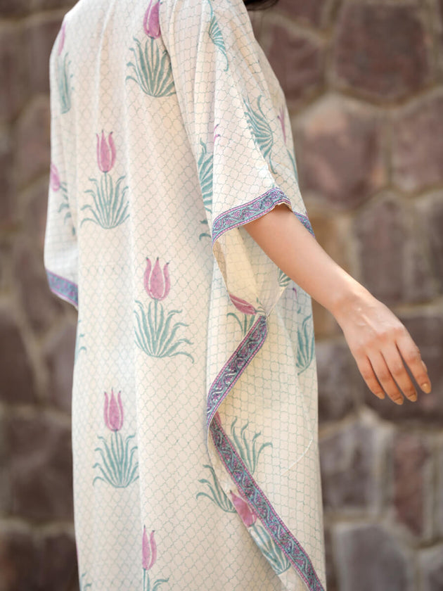 Barkha Modal Silk Kaftan Kurta - Pinklay