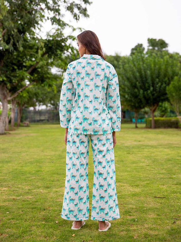 Dino Soft Cotton Pajama Set - Pinklay