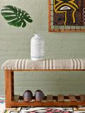 Dream Run Acacia Solid Wood Storage Bench With Upholstery - Pinklay