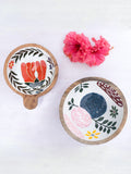Dreamy Garden Hand Carved Wooden Snack and Fruit Bowl - Pinklay