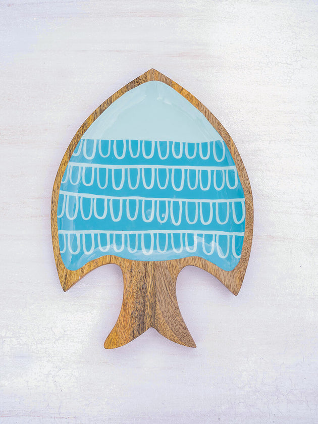 Flying Fish Hand Carved Wooden Platter - Pinklay