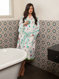 Heavenly Lotuses Luxury Cotton Bath Robe - Pinklay