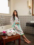 Heavenly Lotuses Luxury Cotton Bath Robe - Pinklay