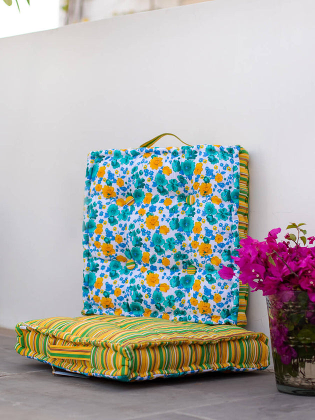 Joys Of Spring Tufted Fabric Floor Cushions - Pinklay