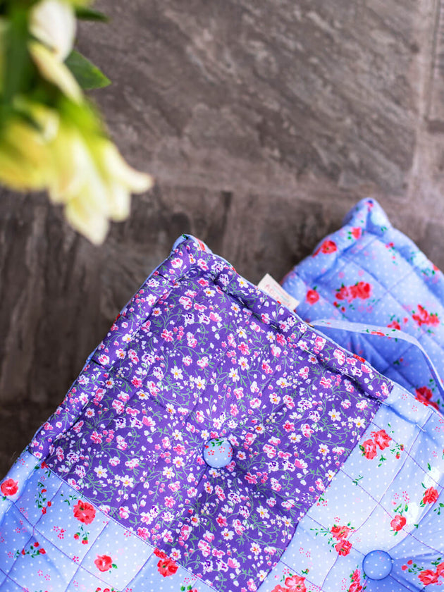 Lavender Fields Patchwork Floor Cushion - Pinklay