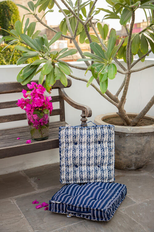 Night Sky Tufted Fabric Floor Cushions - Pinklay