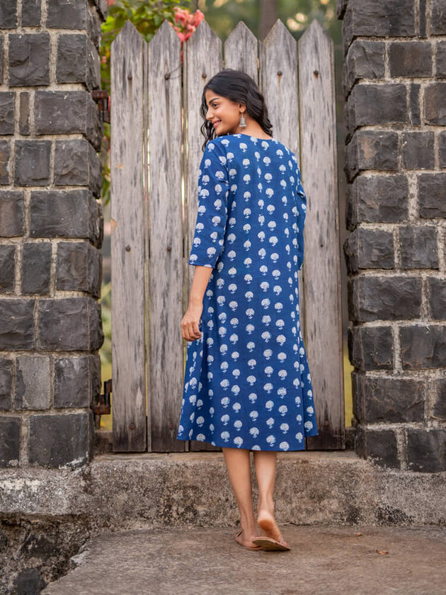 Nightfall Cotton Long Kurta - Pinklay