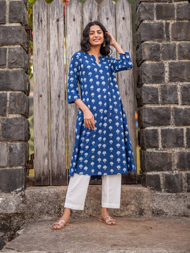 Nightfall Cotton Long Kurta - Pinklay