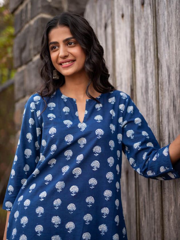 Nightfall Cotton Long Kurta - Pinklay