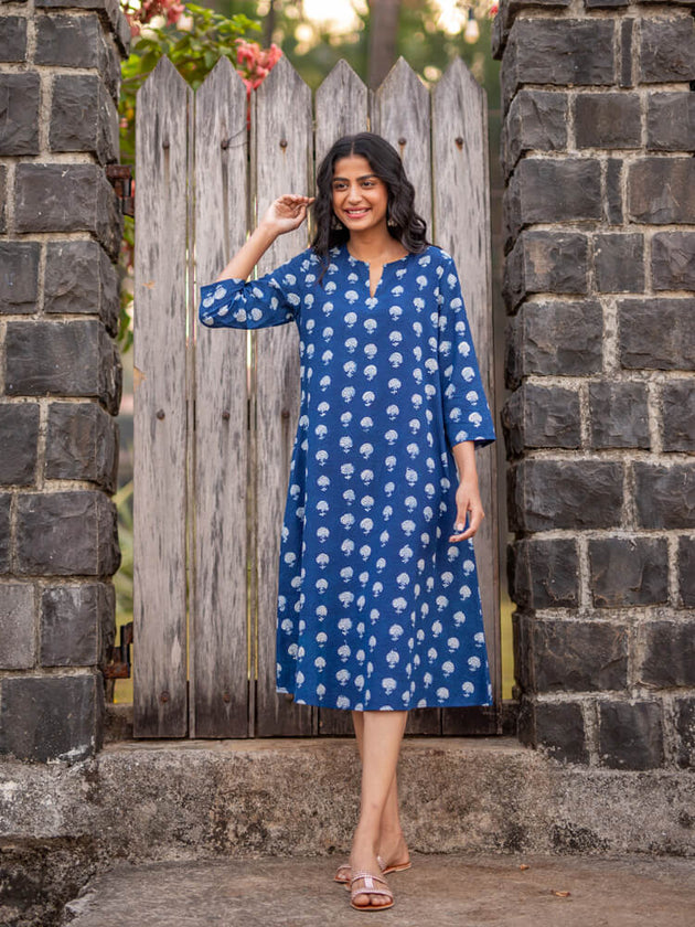 Nightfall Cotton Long Kurta - Pinklay