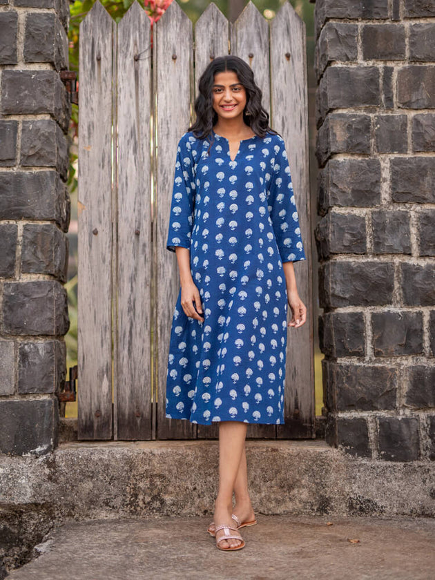 Nightfall Cotton Long Kurta - Pinklay