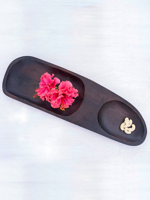 Petrichor Hand Carved Solid Wood Platter - Pinklay