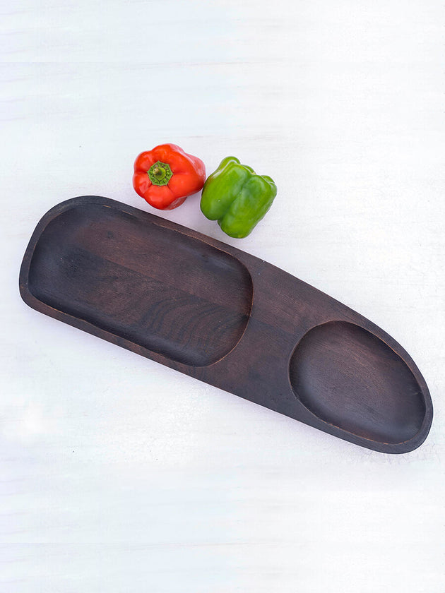 Petrichor Hand Carved Solid Wood Platter - Pinklay