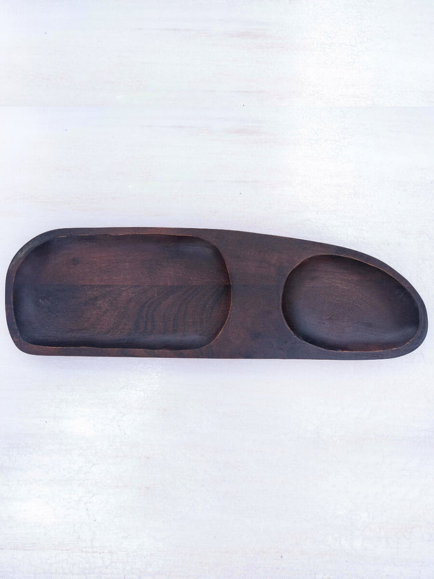 Petrichor Hand Carved Solid Wood Platter - Pinklay