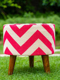 Pink Daisies Upholstered Ottoman - Pinklay