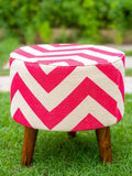 Pink Daisies Upholstered Ottoman - Pinklay