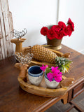 Reindeer Solid Wood Boat Tray - Large - Pinklay
