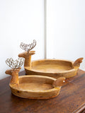 Reindeer Solid Wood Boat Tray - Large - Pinklay