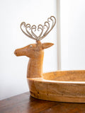 Reindeer Solid Wood Boat Tray - Large - Pinklay