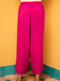 Solid Fuscia Pink Modal Silk Palazzo Pants - Pinklay