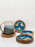 Set of 4 - Swan Song Wooden Coasters - Pinklay